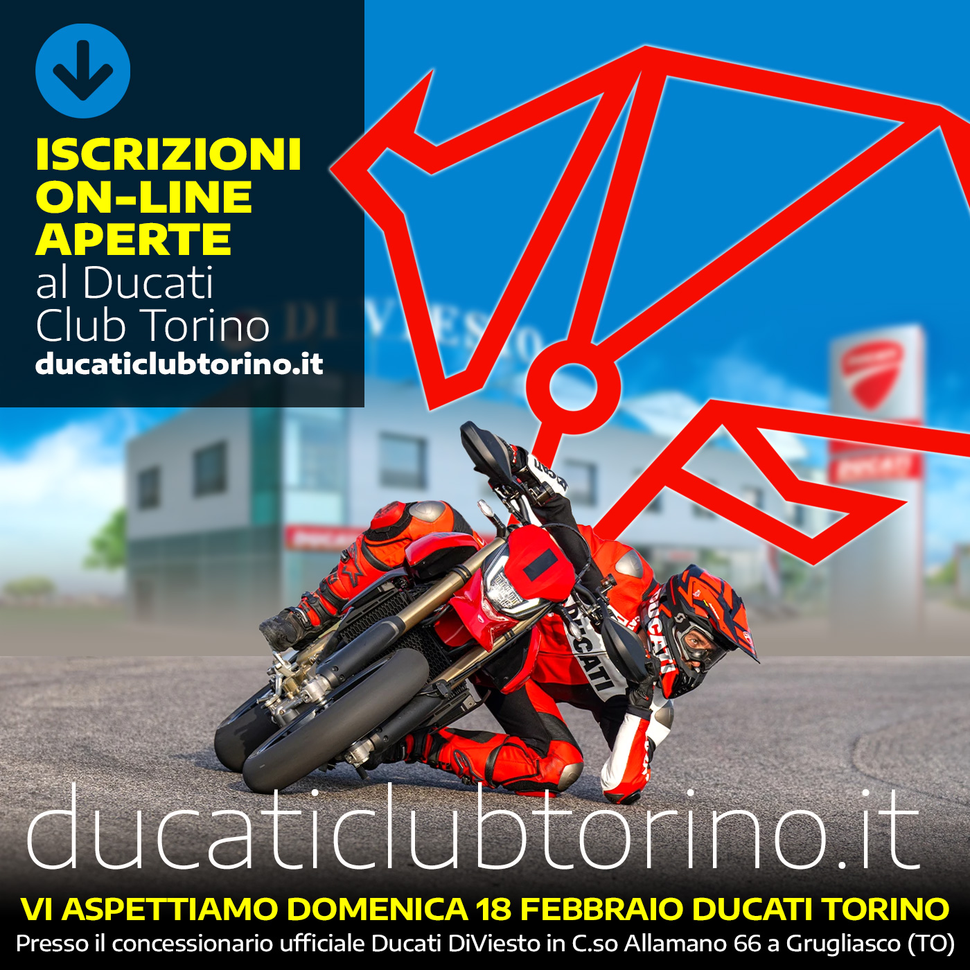 Vi aspettiamo al Ducati Store di Torino DOMENICA 18 FEBBRAIO